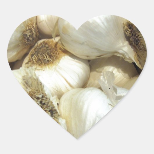 Gesunder Knoblauch Herz-Aufkleber (Vorderseite)