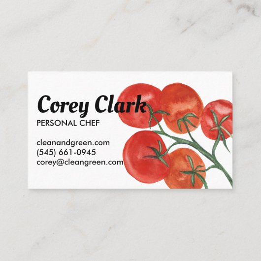 Gesunder Koch Ernährung Tomaten Wasserfarbe Rabattkarte (Rückseite)