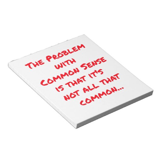 "Gesunder Menschenverstand" Notizblock (angewinkelt)