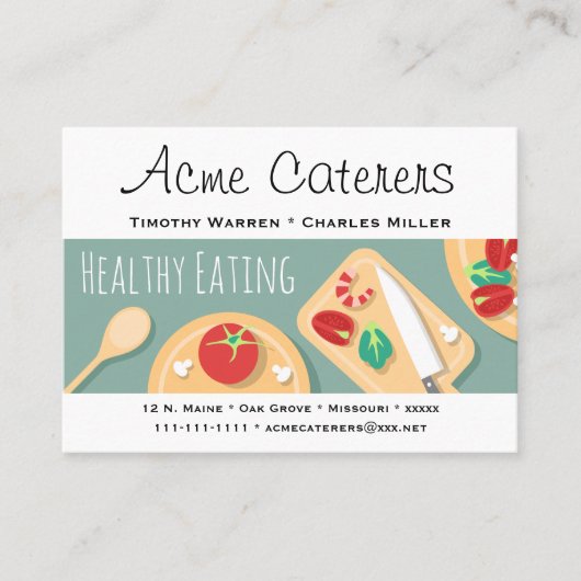 Gesunder NahrungsmittelCatering Visitenkarte (Vorderseite)