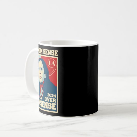 Gesunder Sinn über Unsinn Kamala Harris 2024 Elec Kaffeetasse (Vorderseite Links)