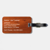 Gesunder Trekking Imitat Koa hölzerner Gepäckanhänger (Rückseite horizontal)