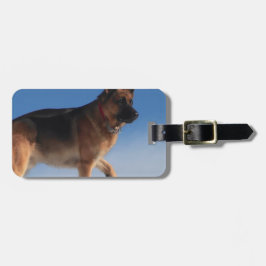 Gesunder und glücklicher deutscher Schäferhund Gepäckanhänger