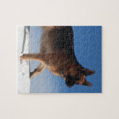 Gesunder und glücklicher deutscher Schäferhund Puzzle (Horizontal)