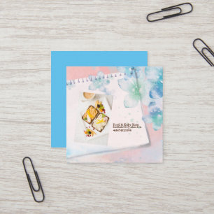 Gesundes Brot Frühstück Essen, Baker Business Card Quadratische Visitenkarte