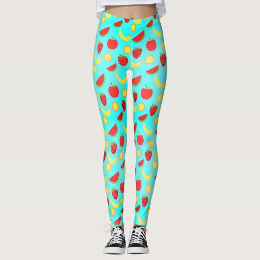 Gesundes Fruchtmuster Leggings (Vorderseite)