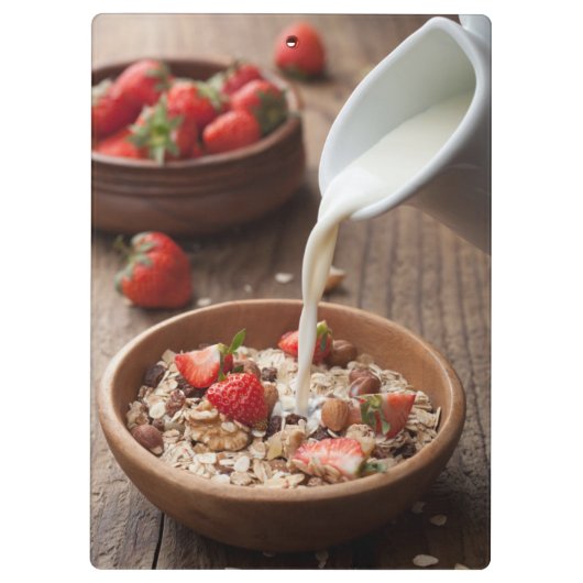 Gesundes Frühstück Klemmbrett (Rückseite)