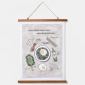 Gesundes Frühstück Pasta Rezept Wandteppich Mit Holzrahmen (Vorderseite)