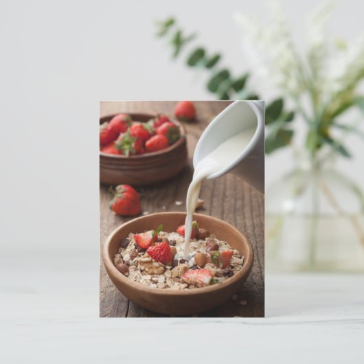 Gesundes Frühstück Postkarte (Stehend Vorderseite)