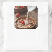 Gesundes Frühstück Quadratischer Aufkleber (Tasche)