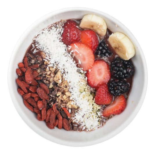 Gesundes Frühstück Red Berry Fruit Bowl Keramikknauf (Vorderseite)