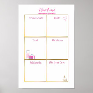 Gesundes Glückliches Inspirierendes Visionboard  Poster