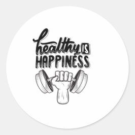 gesundes Gymnastikdesign Runder Aufkleber