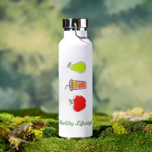 Gesundes Leben Buntes Essen und Trinken Kunst Trinkflasche