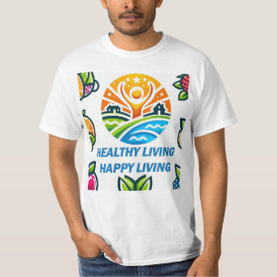 Gesundes Leben, glückliches Leben, Design Männer W T-Shirt