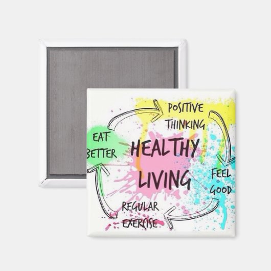 Gesundes Leben Magnet (Vorderseite/Rückseite)