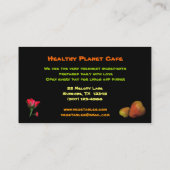 Gesundes Nahrungsmittelrestaurant Visitenkarte (Rückseite)