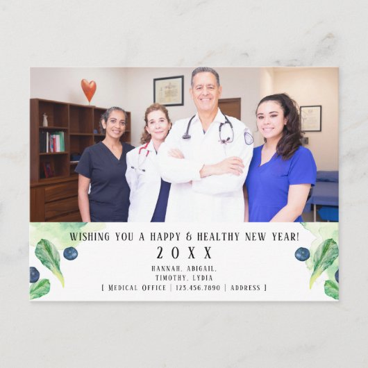 Gesundes neues Jahr Postkarte (Vorderseite)