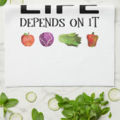 Gesundes Sprichwort Essen wie Ihr Leben hängt davo Geschirrtuch (Gefaltet)