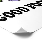Gesundes Sprichwort gutes Essen ist gute Laune ges Poster (Ecke)