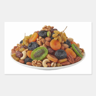 Gesundes Trockenfrucht- und Nuss-Sticker Rechteckiger Aufkleber
