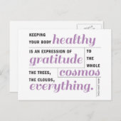 Gesundheit ist Dankbarkeit Postkarte (Vorne/Hinten)