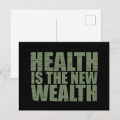 Gesundheit ist der neue Wohlstand Feiertagspostkarte (Vorne/Hinten)