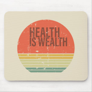 Gesundheit ist Reichtum Vintage Mousepad