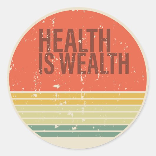 Gesundheit ist Vintag Runder Aufkleber (Vorderseite)