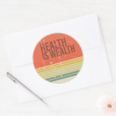 Gesundheit ist Vintag Runder Aufkleber (Umschlag)