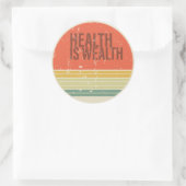 Gesundheit ist Vintag Runder Aufkleber (Tasche)