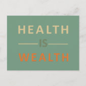 Gesundheit ist Wohlstand Feiertagspostkarte (Vorderseite)