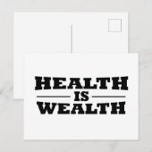 Gesundheit ist Wohlstand Feiertagspostkarte (Vorne/Hinten)