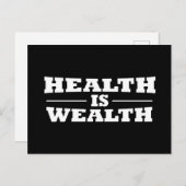 Gesundheit ist Wohlstand Feiertagspostkarte (Vorne/Hinten)