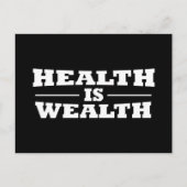 Gesundheit ist Wohlstand Feiertagspostkarte (Vorderseite)