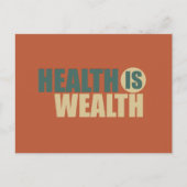 Gesundheit ist Wohlstand Feiertagspostkarte (Vorderseite)