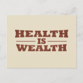 Gesundheit ist Wohlstand Feiertagspostkarte (Vorderseite)
