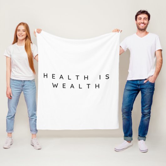 Gesundheit ist Wohlstand Fleecedecke (Beispiel)