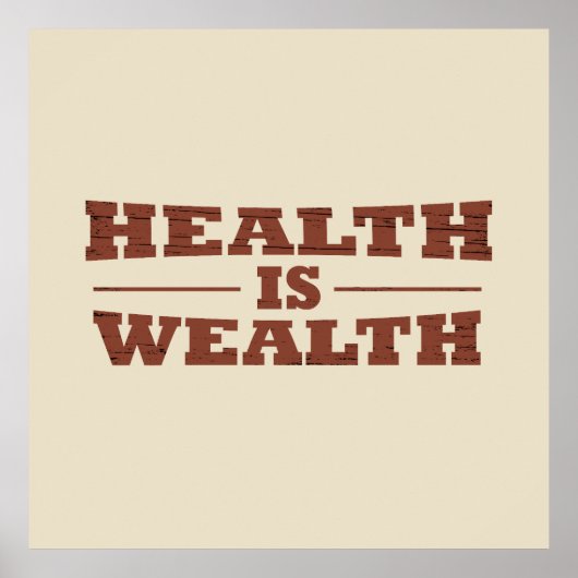 Gesundheit ist Wohlstand Poster (Vorne)