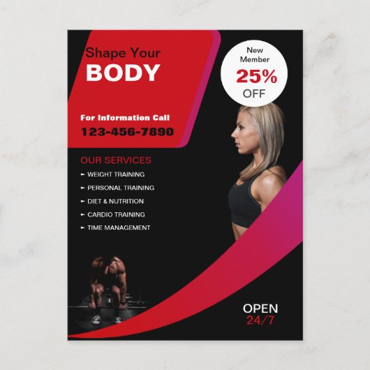 Gesundheit und Fitness Postkarte (Vorderseite)