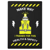 Gesundheit und Sicherheit | NEBOSH | Referent | La Klemmbrett (Rückseite)