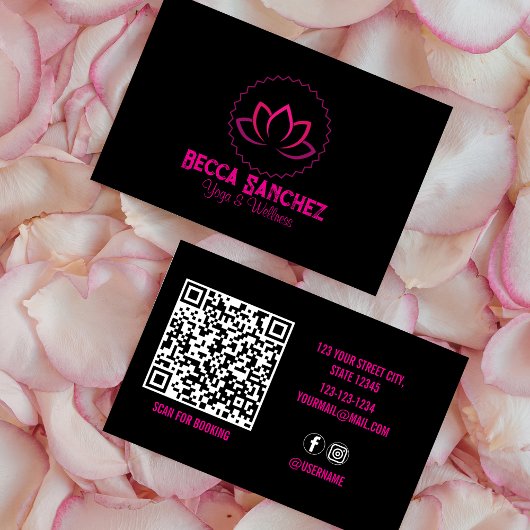 Gesundheit und Wellness qr Code Yoga Visitenkarte