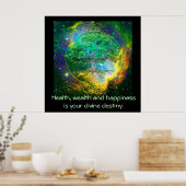 Gesundheit, Wohlstand und Glück Poster (Küche)