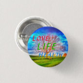 GESUNDHEITS-BAUM-KLEINES BUTTON des LEBEN-1LOVE (Vorne & Hinten)