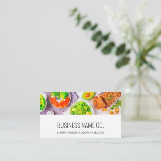 Gesundheits-/Lebensmittelgeschäftskarten / Weißer Visitenkarte (Stehend Vorderseite)