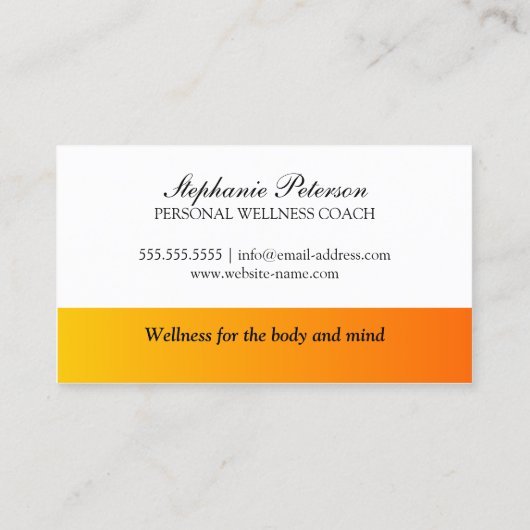 Gesundheits-und Nahrungs-Trainer Visitenkarte (Rückseite)