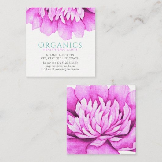 Gesundheits-und Wellness-Visitenkarten Quadratische Visitenkarte (Vorne/Hinten)