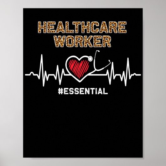 Gesundheitsarbeiter #Essential Stethoscope Heartbe Poster (Vorne)
