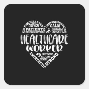 Gesundheitsarbeiter, medizinischer Facharbeiter Quadratischer Aufkleber