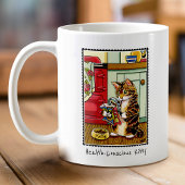 Gesundheitsbewusste Katzenkatze Niedlich Kaffeetasse